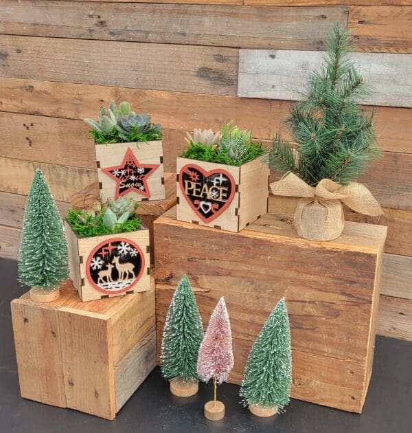 Wooden Christmas Cubes - Image 2